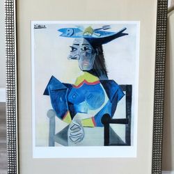 Pablo Picasso Woman with Fish Hat 78/750 Facsimile Signed Lithograph COA 28x40