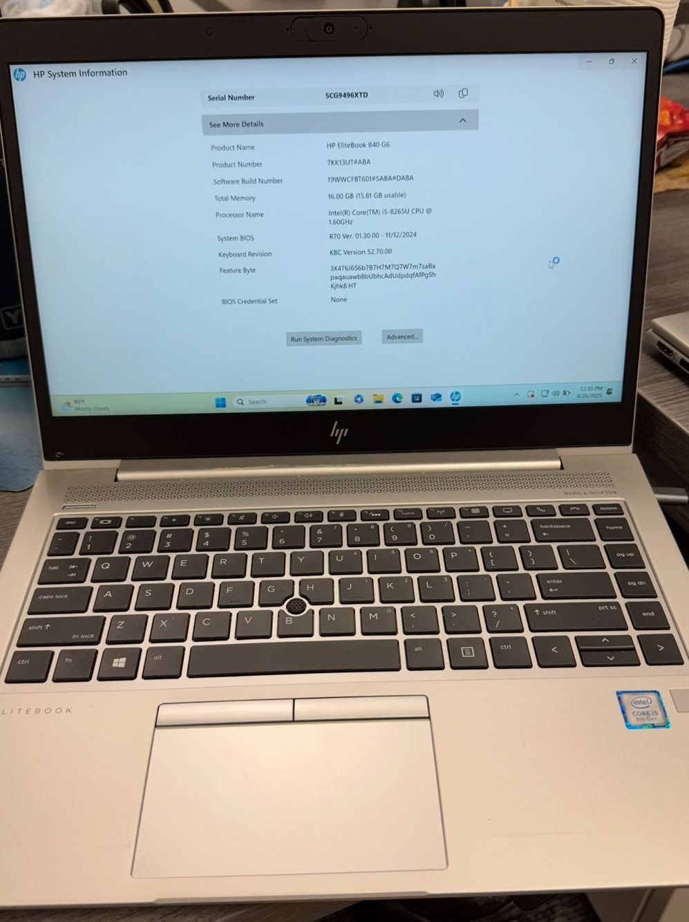 HP Elite book 840 G6