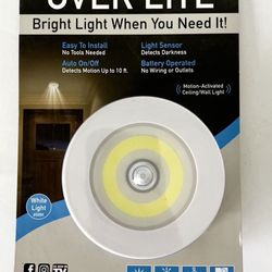 Sensor Brite Overlite Wireless Motion-Activated Ceiling/Wall LED Light-NEW