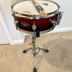 PDP 14” FS birch Snare Drum 4.5” Deep Pearl Heavy Duty Stand Remo Heads Vic firth Sticks Key Puresound Wires $135 Cash 2401 N. Euclid Ave Upland 91784