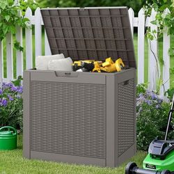 NEW - 31 Gallon Outdoor Storage Box Waterproof,Indoor Outside Deck Boxes,Backyard Storage Bin For Package Delivery,Garden Tools,Patio Cushions,Pool Ac