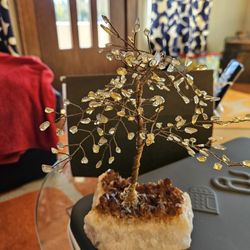 Yellow Citrine And Smokey Quartz Art Figurine 
