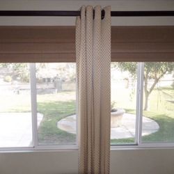 Custom-made Bamboo Roman shades blinds and curtain drapes