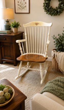 Vintage Nichols & Stone Windsor Rocking Chair – Solid Maple – Made in USA