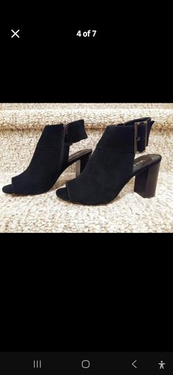New Women's Size 7.5 Vaneli Shoes [Retail $159] Open Toe, ZIP Sides, Buckle Ankle, Suede LEATHER