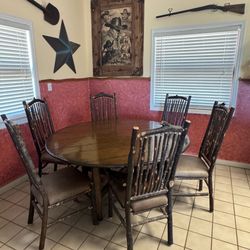 Rustic Natural Twig Dining Toom Chairs and Table Set - Amish Made