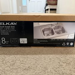 Elkay Swift Install Sink 33”Lx22”Wx8”D
