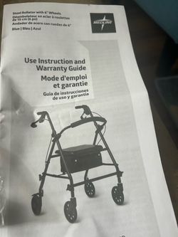 Rollator- Medline Walker Rollator with Storage + Manual + Accessories