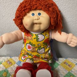 RARE Vintage Cabbage Patch Kid Transitional Posable Girl Red Hair HM#18 1989