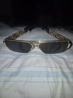 Versace Gold Frame Sunglasses with Greek Key Detail