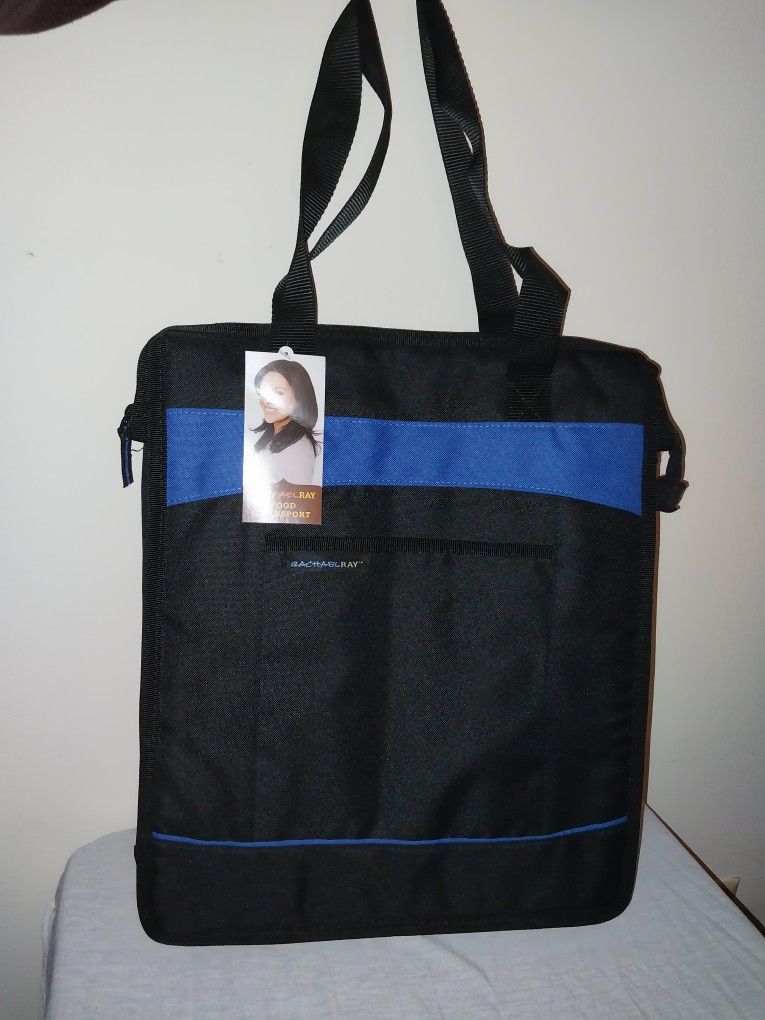 Black With Blue, Insulated, Food Carrier, Totebag 