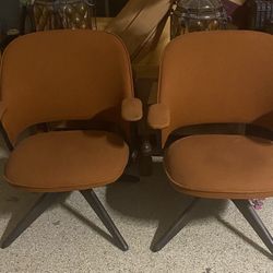 PRICE REDUCED — Pair Of Mid-century Modern Swivel Chairs
