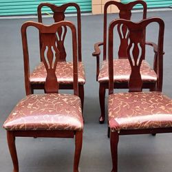 Set Of 4 Chairs Wooden 