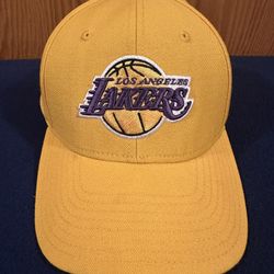 New Yellow Los Angeles Lakers Baseball Cap by Adidas.  One Size Fits All!