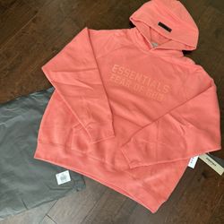 100% Authentic ✅ Fear of God Essentials Coral Hoodie 
