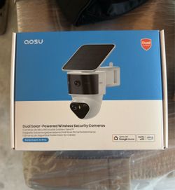 aosu T2 Pro 3K Dual Cam Outdoor Security Camera, Solar Powered, AI Tracking 170° Wide & 360° PTZ, No Blind Spots, Local Storage ,Full Color Night Visi