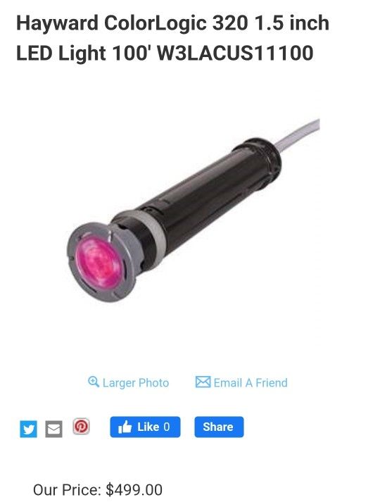 hayward Colorlogic Led Pool Light w3lacus11050
