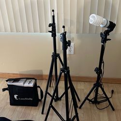 Studio lights and umbrella