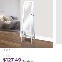  Wooden Jewelry Stand with Mirror