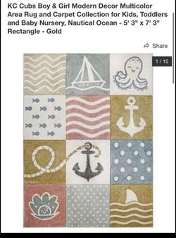Nautical Nursery Rug 5x7’