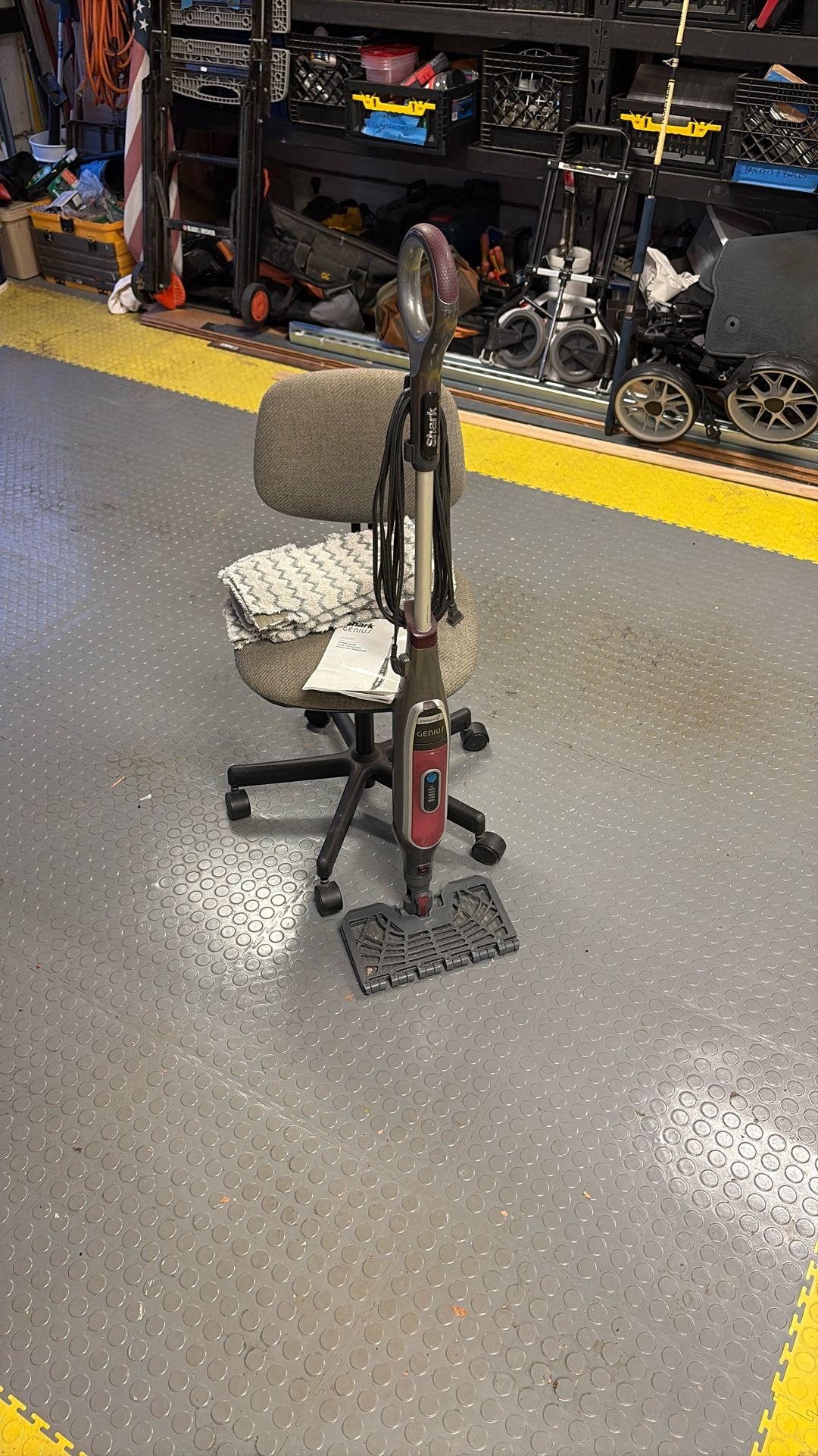 Shark Genius Hard Floor Cleaning System Pocket (S5003D) Steam Mop, Burgundy/Gray