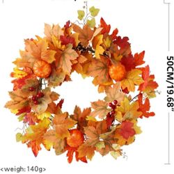 20in Artificial Maple Leaves Pumpkin Fall