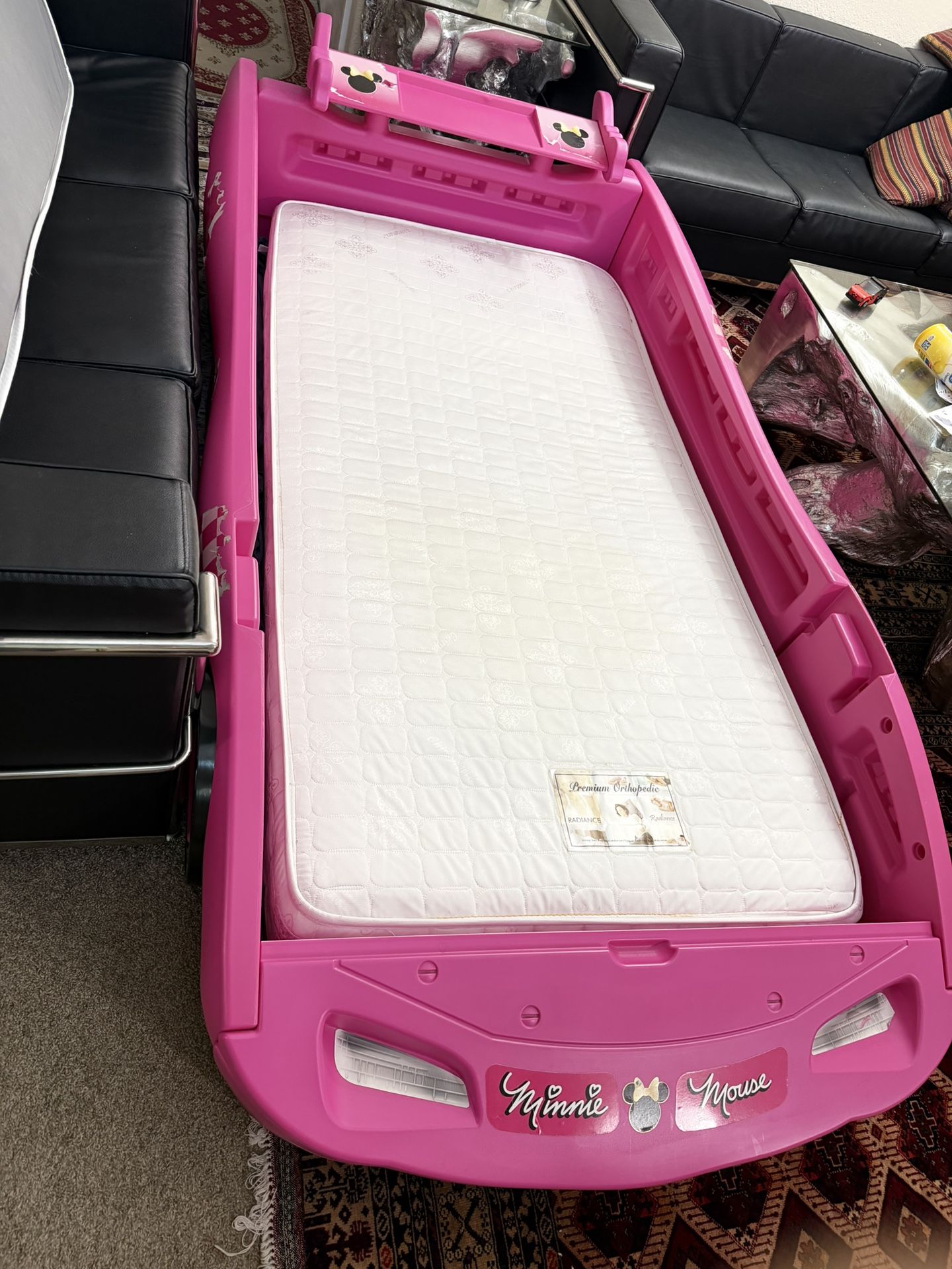 Delta Children Turbo Race Car Twin Bed, Pink