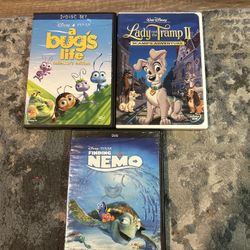 Disney/Pixar Animal Movies Bundle – Finding Nemo, A Bug’s Life, Lady and the Tramp II