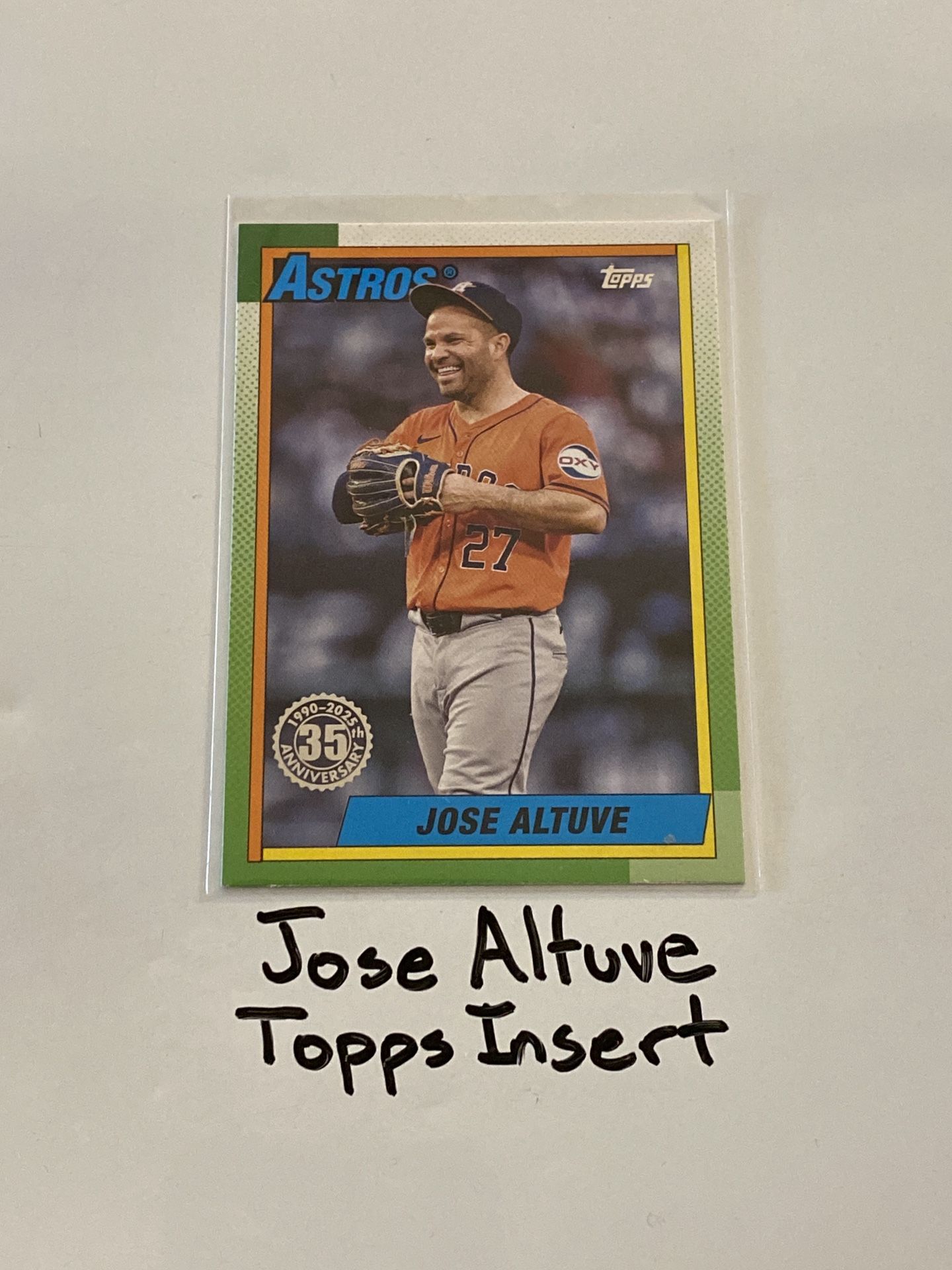 Jose Altuve Houston Astros All-Star 2nd Baseman Topps Short Print Insert Card.