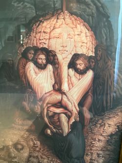 Framed Surrealist Print of “Jesus”, famous artist