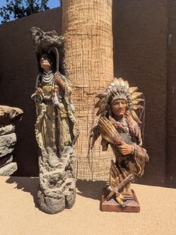 Wooden Carved Native American Statues (COMBO DEAL)