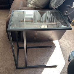 Metal and glass side table