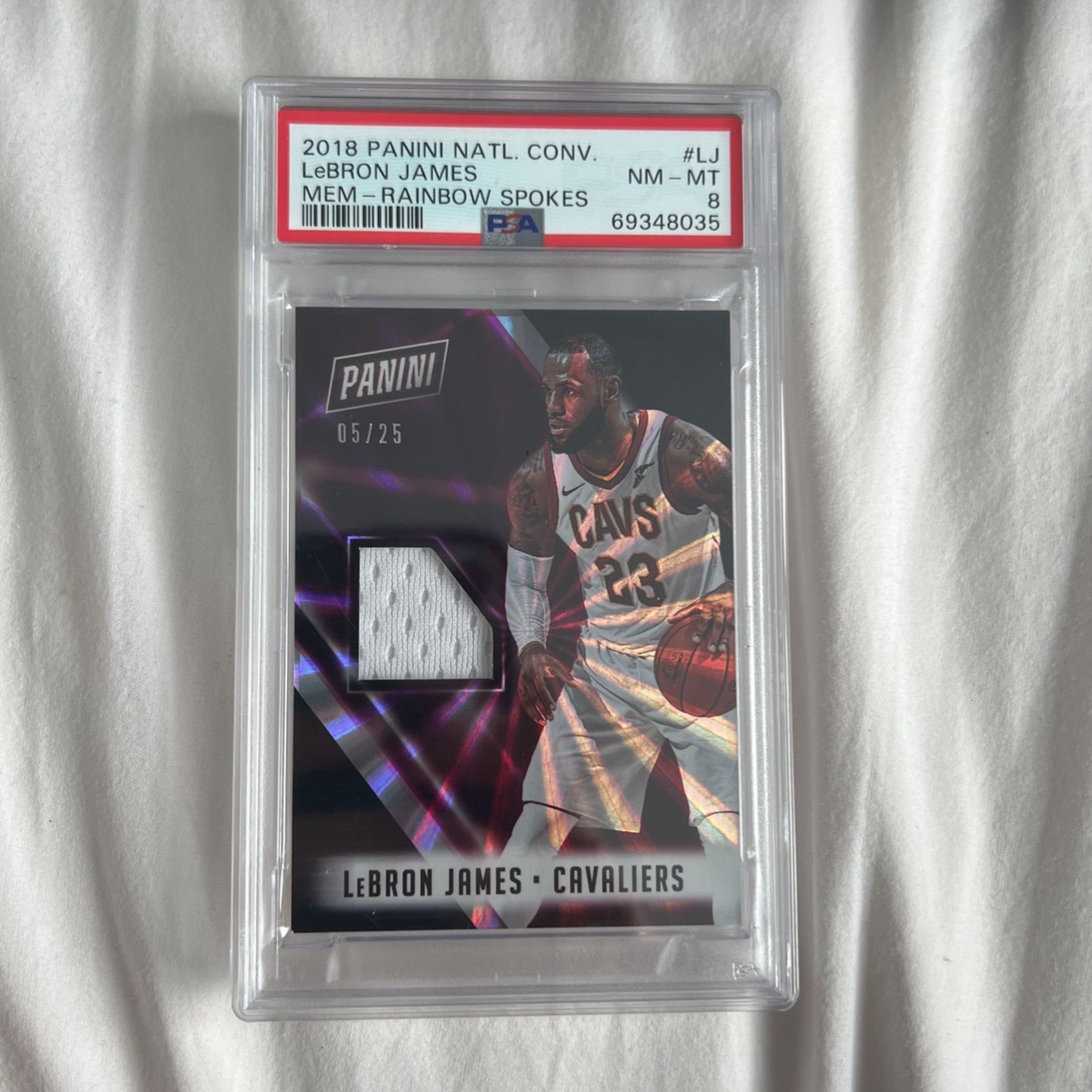 Lebron James Jersey Card 5/25 PSA 8