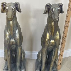 Pair Of Greyhound Statues 