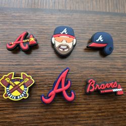 Lot Of 6 Atlanta Braves Shoe Charms 