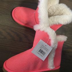 Girls Neon Pink Boots