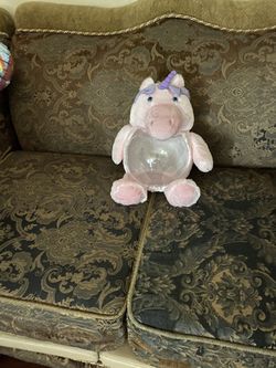 Unicorn plush fish bowl