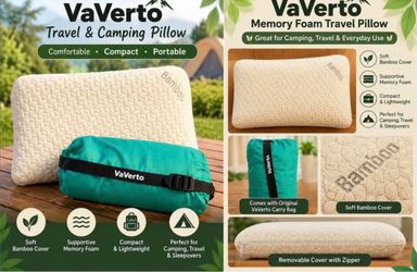 VaVerto Memory Foam Travel & Camping Pillow