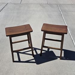 24 inch counter height stools solid wood-saddle bar stools set of 2 Medium Brown