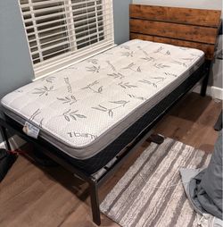 Twin size bed and mattress
