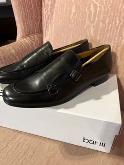 Bar III Correy Black Double Monk Strap Loafers Menβs Size 12 Dress Shoes