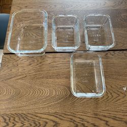 Lot Of 4 Assorted Ikea Glass Containers 