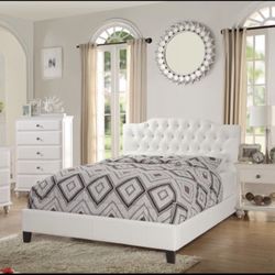 Queen Size Bed Frame With Euro Pillow Top Mattress Included