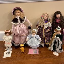 Porcelain  Collectible Dolls