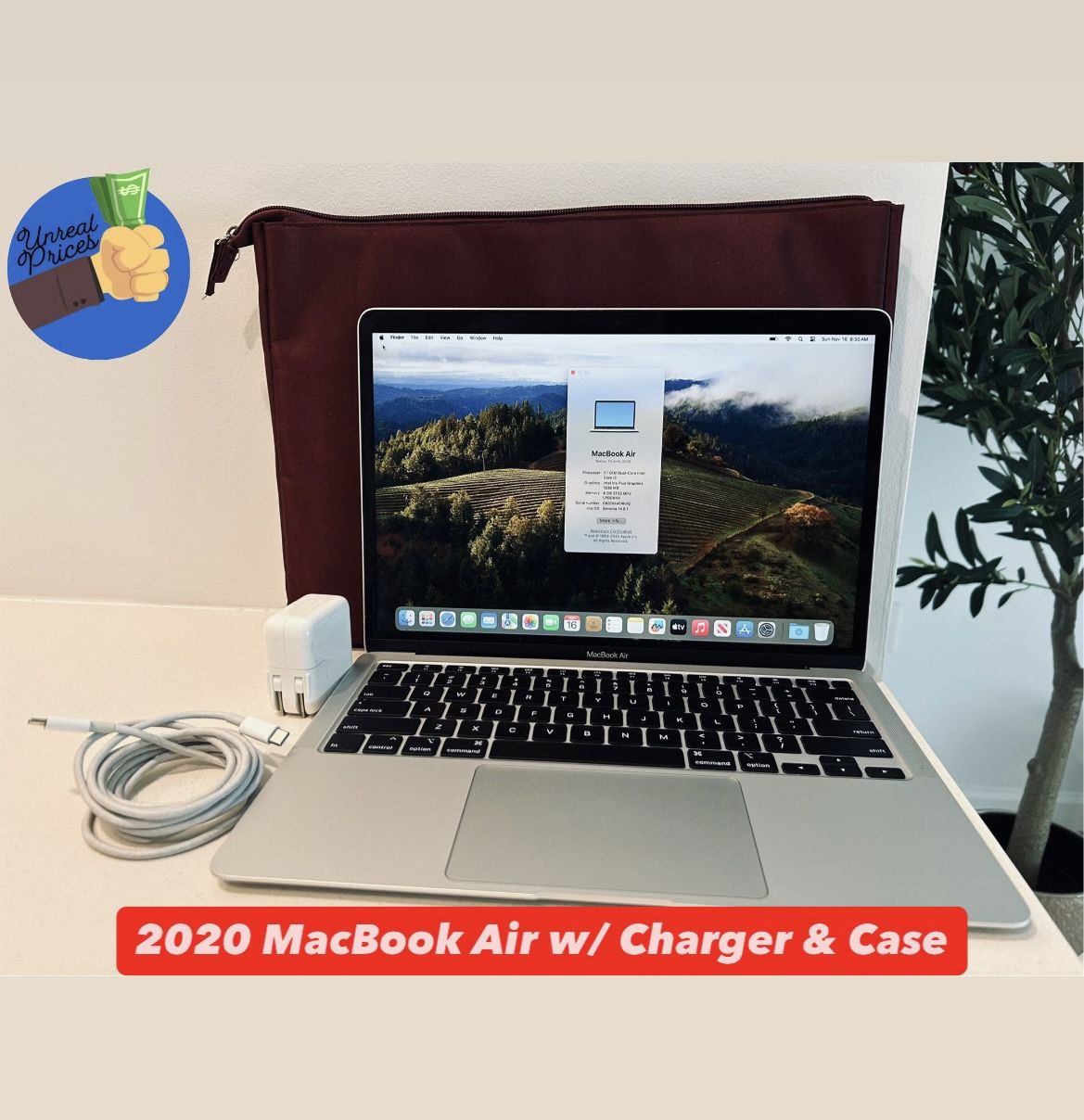 2020 MacBook Air Laptop w/ Case & Charger - Great Condition 🔥