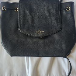 kate spade new york Adel Flap Leather Backpack Shoulder Bag, Medium - Black