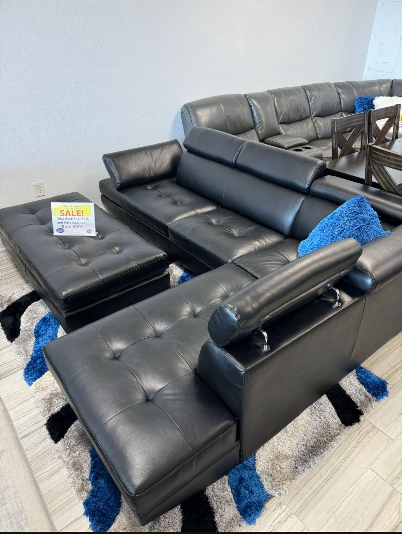 COMFY NEW IBIZA SECTIONAL SOFA AND OTTOMAN SET ON SALE ONLY $899. IN STOCK SAME DAY DELIVERY 🚚 EASY FINANCING