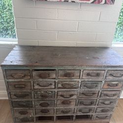 Vintage Oak Multi Drawer Apothecary Cabinet