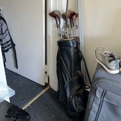 Old Vintage Golf Club Set With Bag