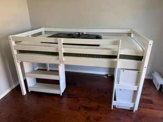 Twin loft bed with desk and storage